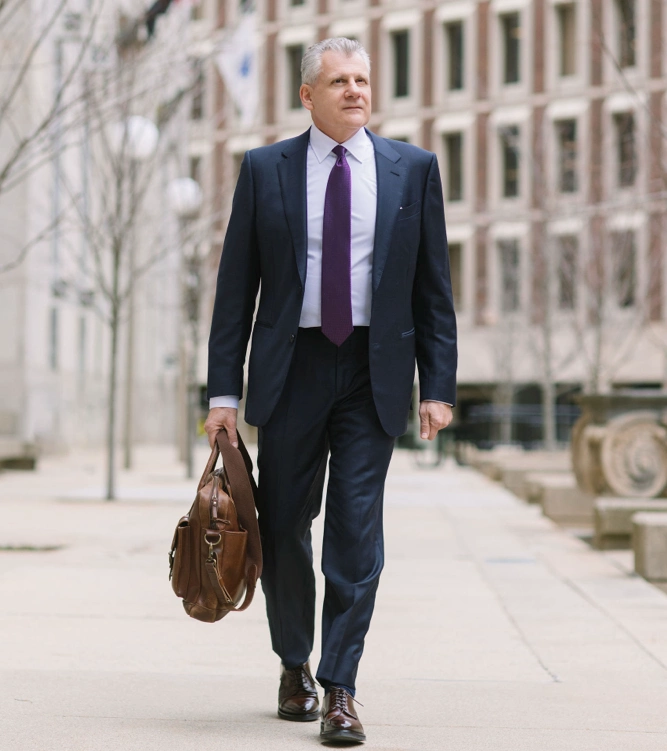 Ron Dardeno walking to work